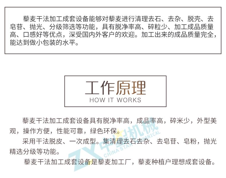 藜麥干法加工成套設備